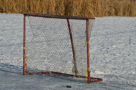 black sport goal on white field thumbnail