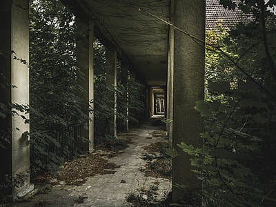 view of pavement hallway in side a concrete structure thumbnail