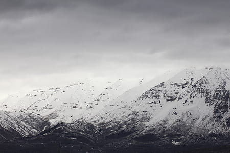 glacier mountains grayscale photo thumbnail