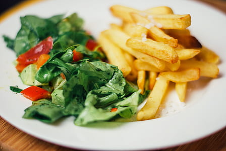 potato fries with salad thumbnail