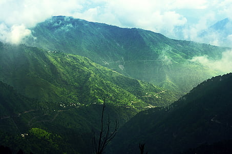 mountain under white clouds thumbnail