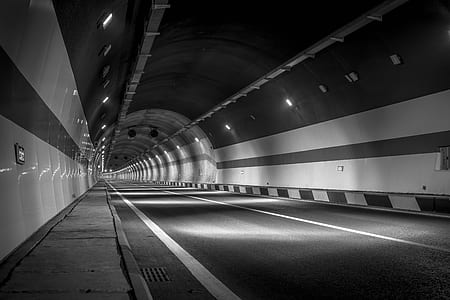 grayscale photo of underground road thumbnail