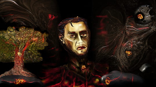 man's face and tree painting thumbnail