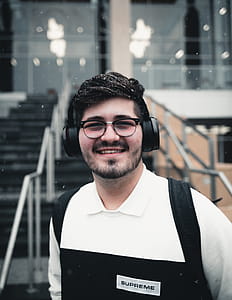 Man Wearing Headset and Smiling thumbnail