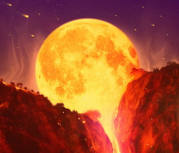 full moon beside mountains thumbnail