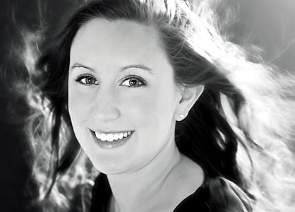 grayscale photograph of girl thumbnail