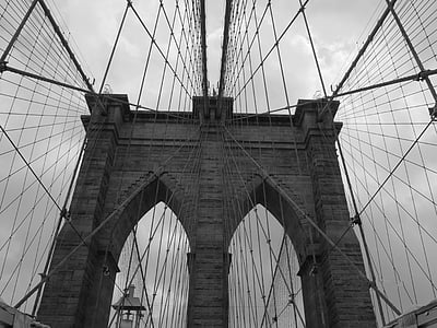 grayscale photo of concrete bridge thumbnail