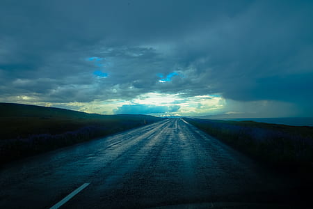 road, landscape, clouds, cloudy thumbnail