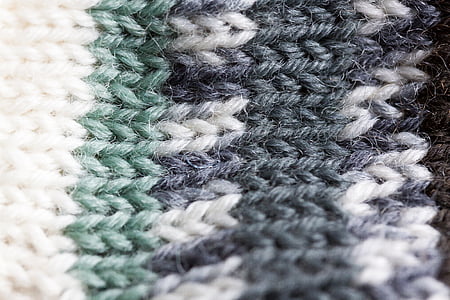 closeup photo of white and gray crochet thumbnail