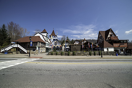 Bavarian Theme Village buildings across the street in Alpine, Helen, Georgia thumbnail