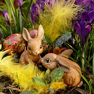 two brown rabbits plastic toy thumbnail