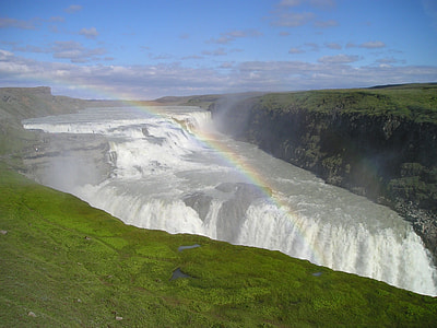 photo of waterfalls under blue sky at daytime thumbnail