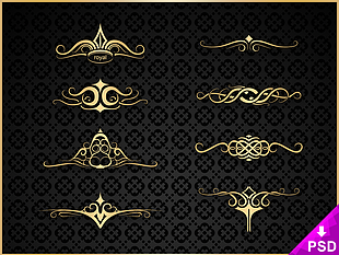 8 Royal Ornaments psd file
