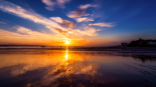 sea, dawn, landscape, nature thumbnail