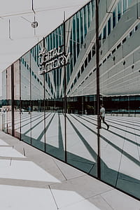 Modern white building, EDP Headquarters of architect Aires Mateus, Lisbon, Portugal thumbnail
