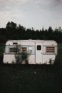 white and gray RV trailer thumbnail