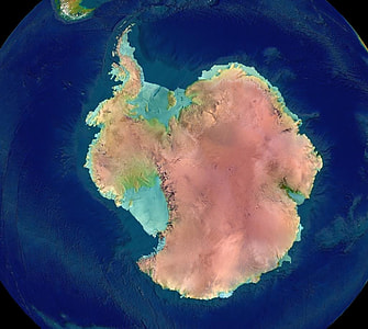 Topographically colored view of Antarctica thumbnail
