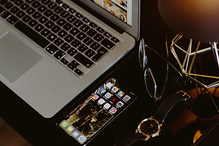 Elegant home office with golden accessories thumbnail