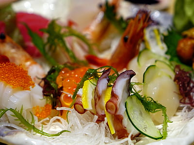 closeup photo of vegetables, shrimps, and squid thumbnail
