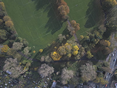 aerial photography of soccer field thumbnail