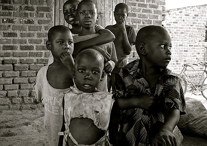 grayscale photo of children thumbnail
