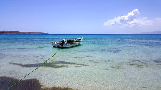 boat on body of water under white clouds and blue sky thumbnail