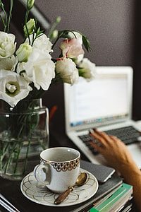 Woman working on laptop at home office thumbnail
