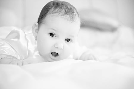 grayscale photo of baby thumbnail