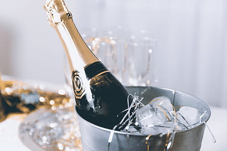 A concept of luxury life with champagne bottle in ice bucket thumbnail