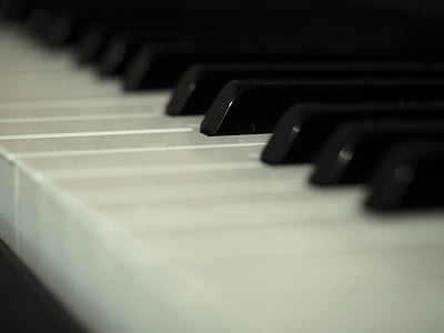 white and black electronic keyboard thumbnail