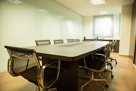 rectangular gray wooden table with chairs thumbnail