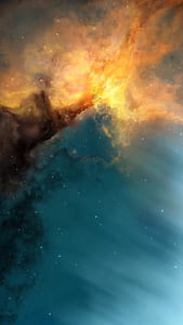 blue and yellow smoke digital wallpaper thumbnail