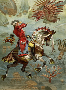 man riding on horse illustration thumbnail