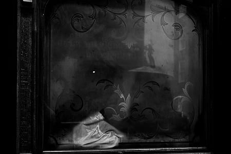 glass, street, photo, black and white thumbnail