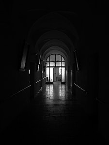 grayscale photo of a corridor thumbnail