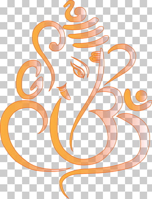Ganesha Symbol , ganpati, orange and gray Lord Ganesha illustration PNG clipart