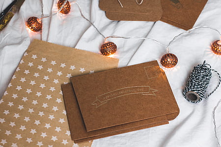 rectangular brown box beside string lights thumbnail