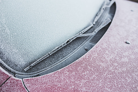 Frost on a red car thumbnail