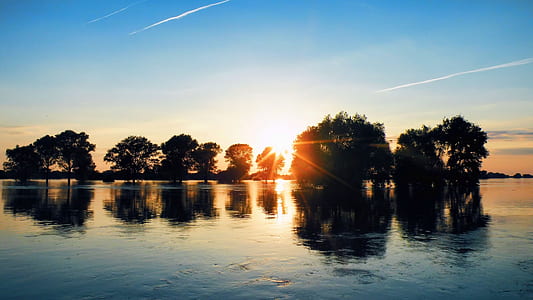 Scenic View of Lake Against Sky during Sunset thumbnail