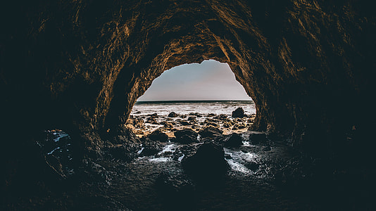 brown cave at daytime thumbnail