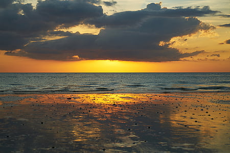 body of water during golden hour thumbnail