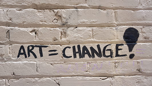 art+=change! painted white brick wall thumbnail