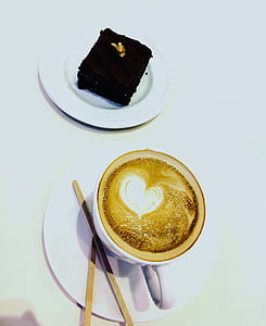 chocolate cake and coffee latte thumbnail