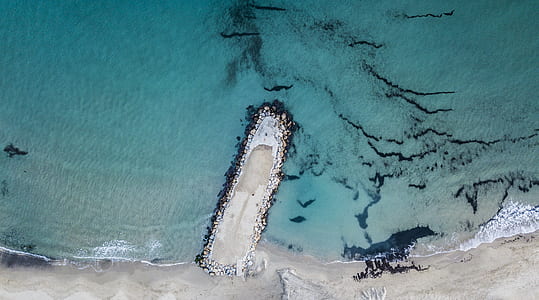 aerial photography of seashore thumbnail