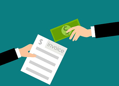 Illustration of purchasing with cash and getting a invoice. thumbnail