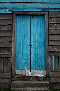 photo of closed teal door thumbnail