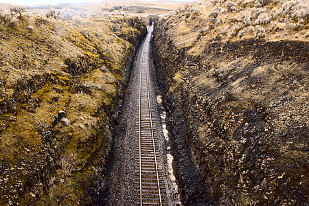 train track between rocks thumbnail