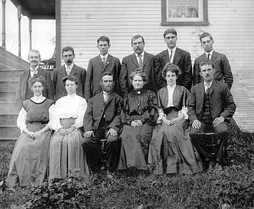 grayscale photo of group of people thumbnail