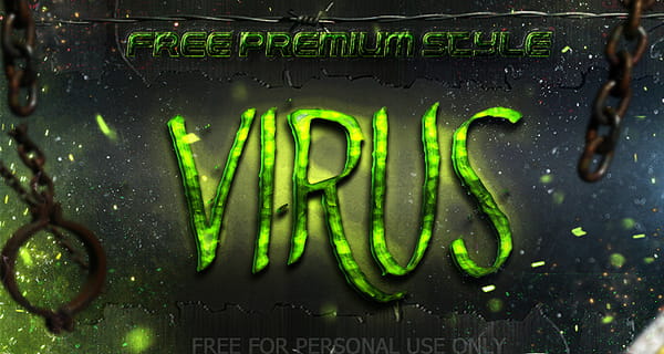 Free virus photoshop style psd file