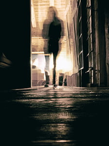silhouette of woman on black wooden floor thumbnail